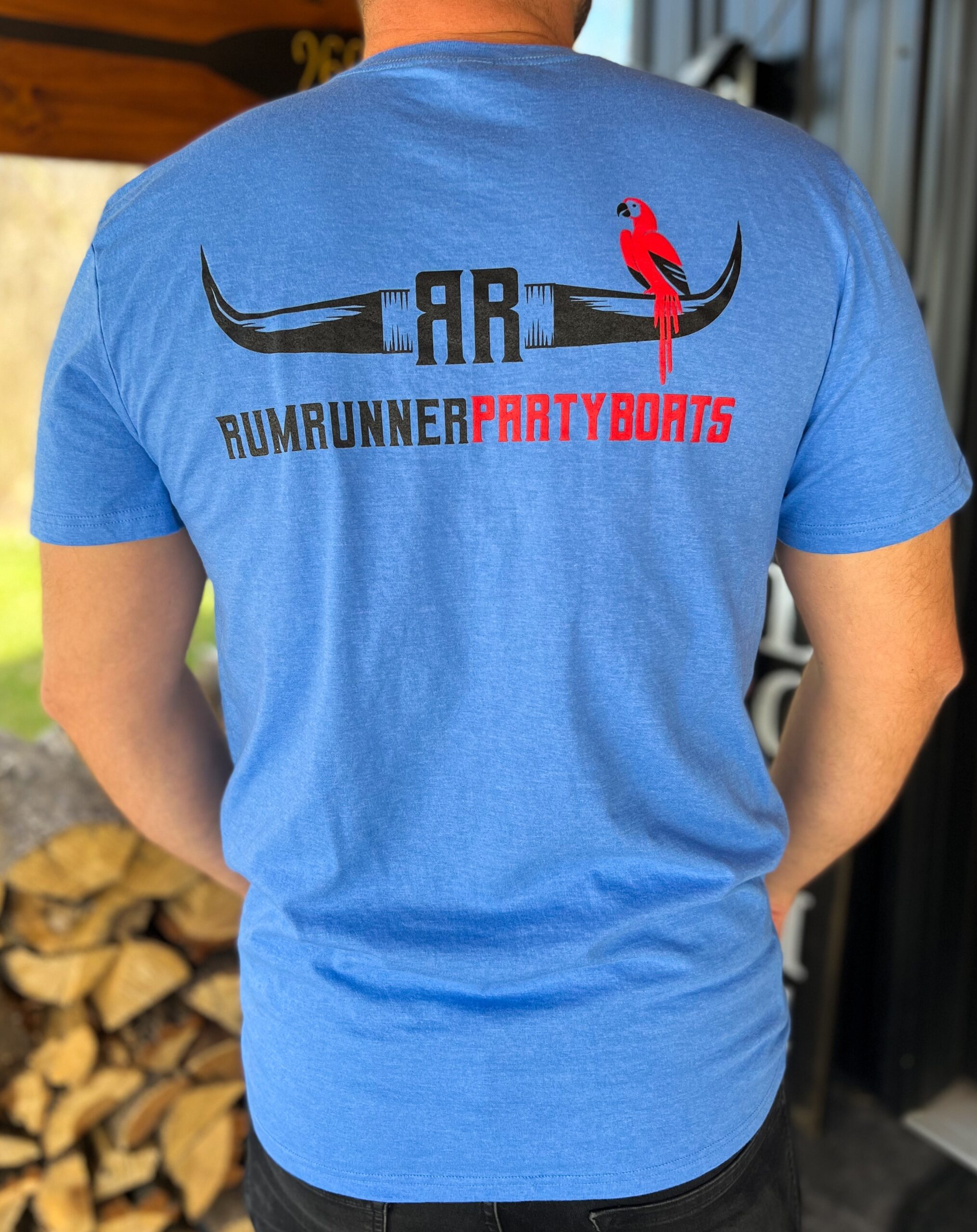 Heather Royal short sleeve tee Rum Runner Party Boats