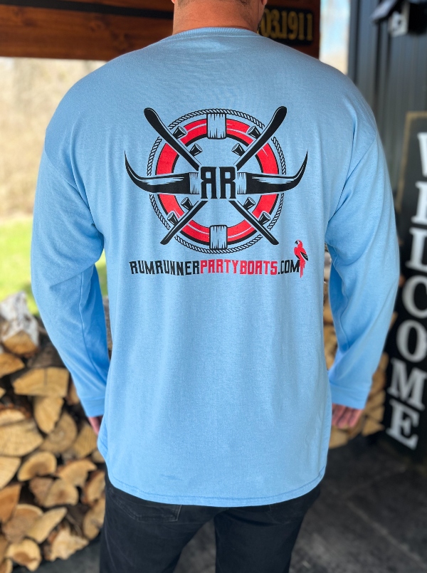 Light Blue Longsleeve Tee Rum Runner Party Boats